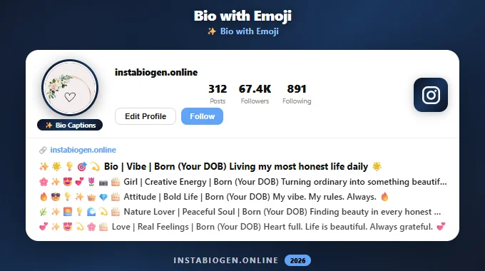 Bio with Emoji